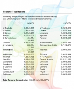 Super Lemon Haze Terpenenprofiel labtest